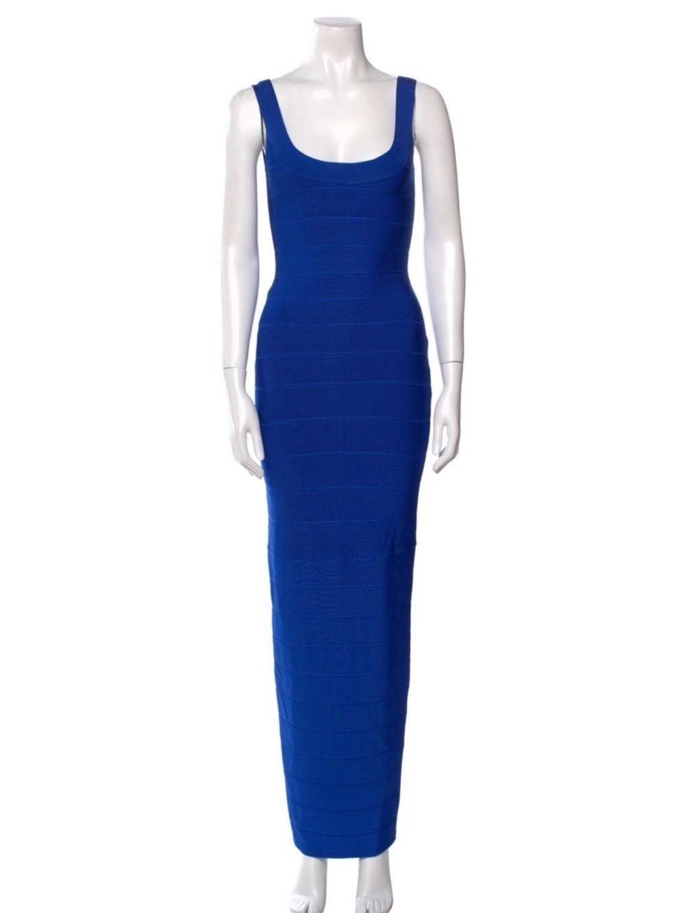 Herve Leger Electric Blue Bodycon Bandage Maxi Dress